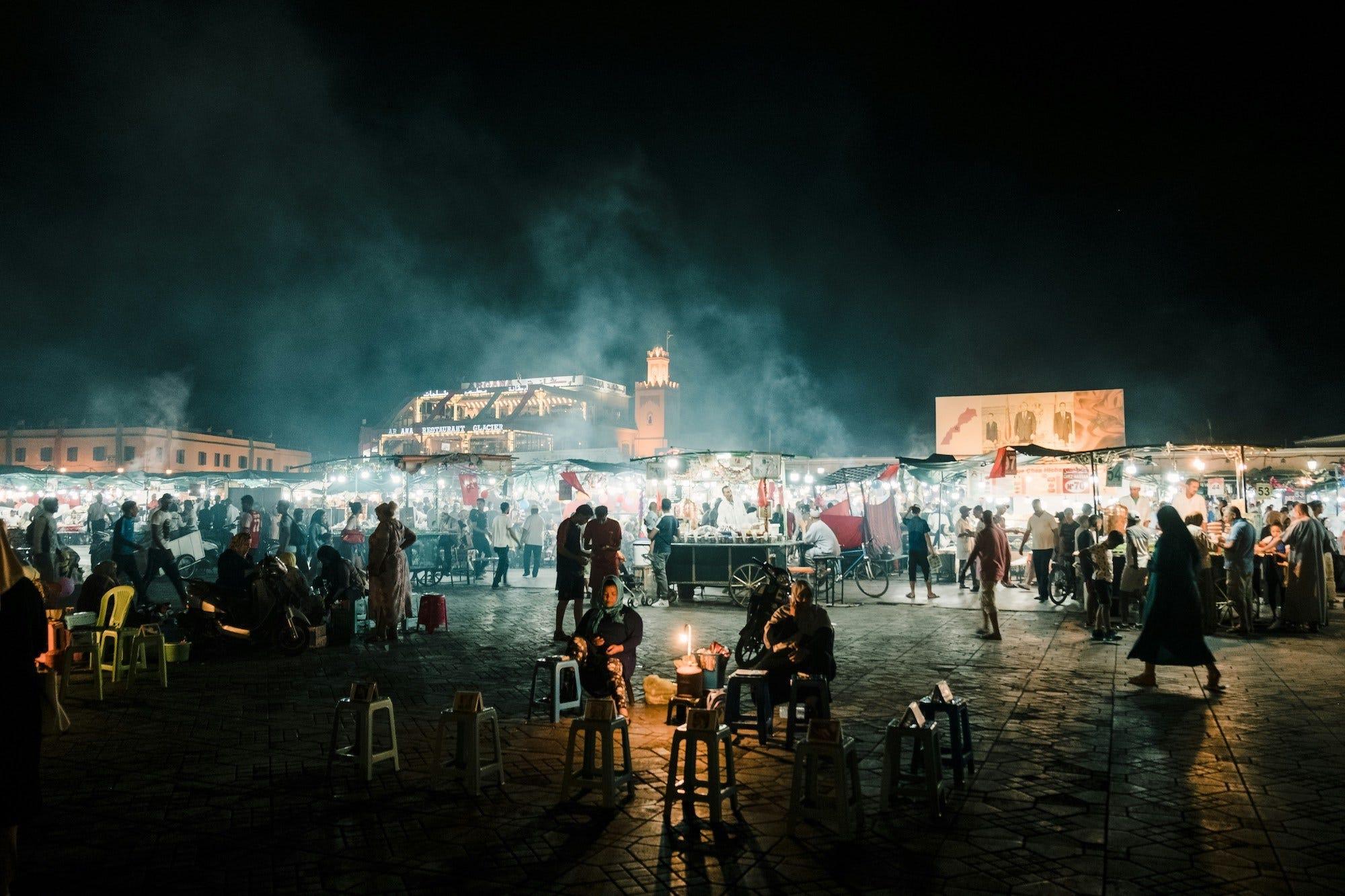 La nuit au marché de Marrakech