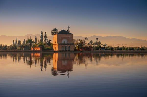 Ciel, Réflexion, Eau, Lac, Réservoir, Monument, Matin, Soir, Couché de soleil, Calme