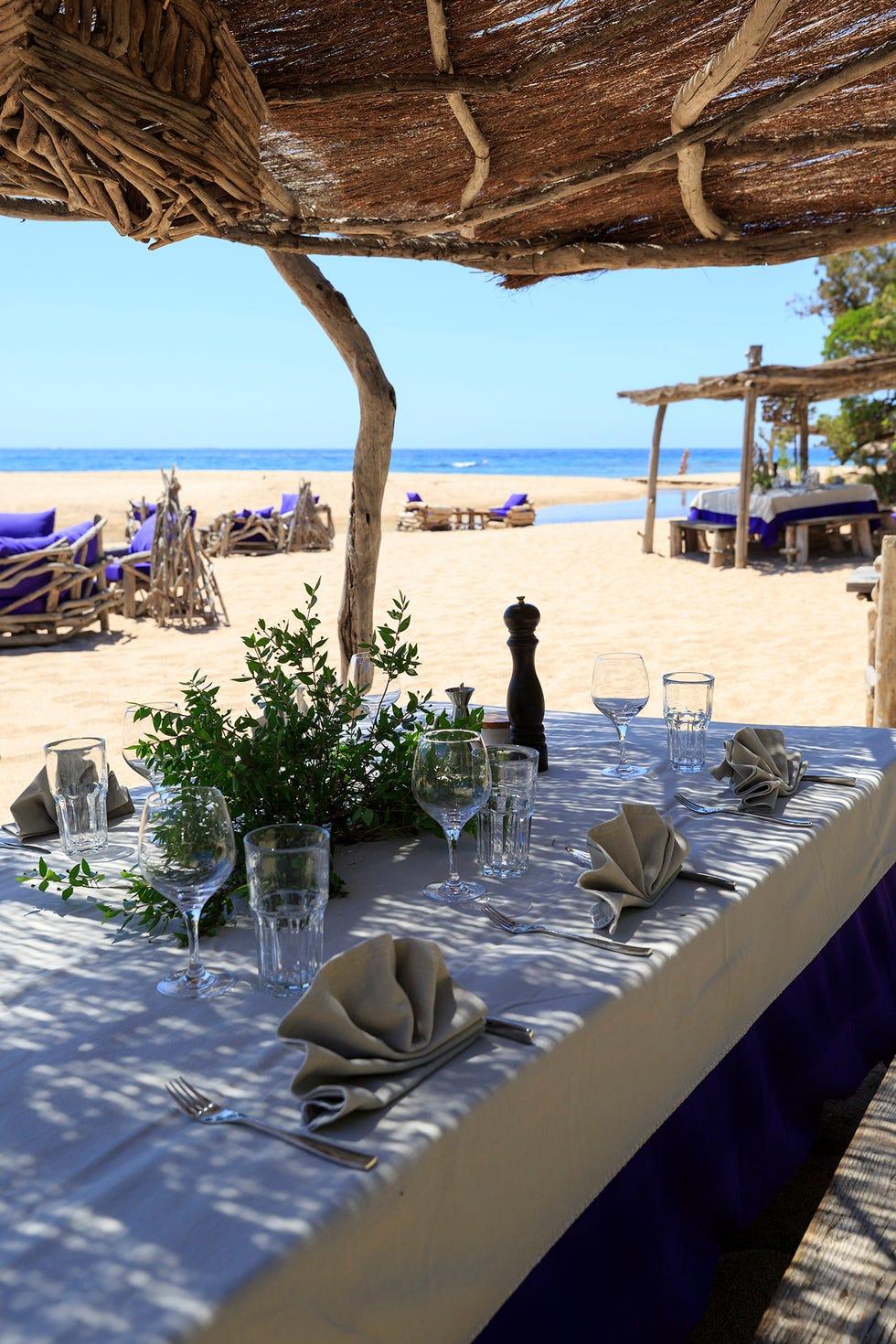 France, Corse du Sud (2A), Domaine de Murtoli, Restaurant de la Grande Plage