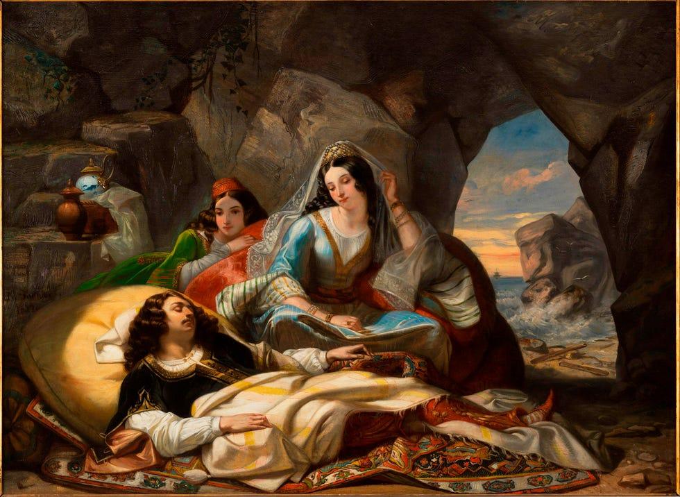 2B8N4G5 Don Juan et Haïdée Marcel Saunier mort en 1842 Don Juan et Haïdée huile sur toile 1839 Paris, musée de la vie romantique Paris