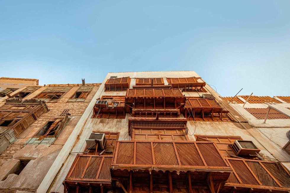 vue du style architectural d'al balad dans la vieille jeddah