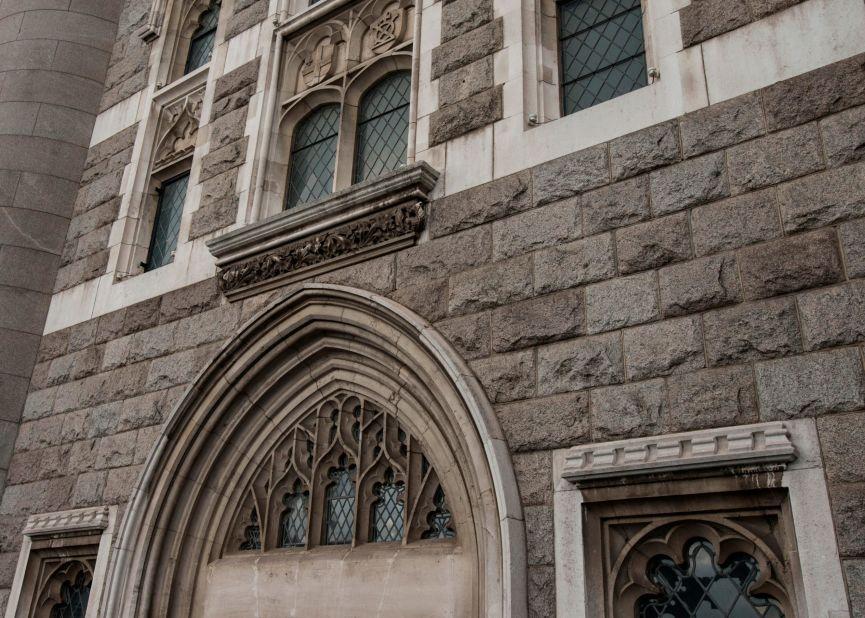<strong>Bricks and stone:</strong> Looking at Tower Bridge close up offers a wealth of detail, including recreations of the crest of St Paul, London's patron saint. 