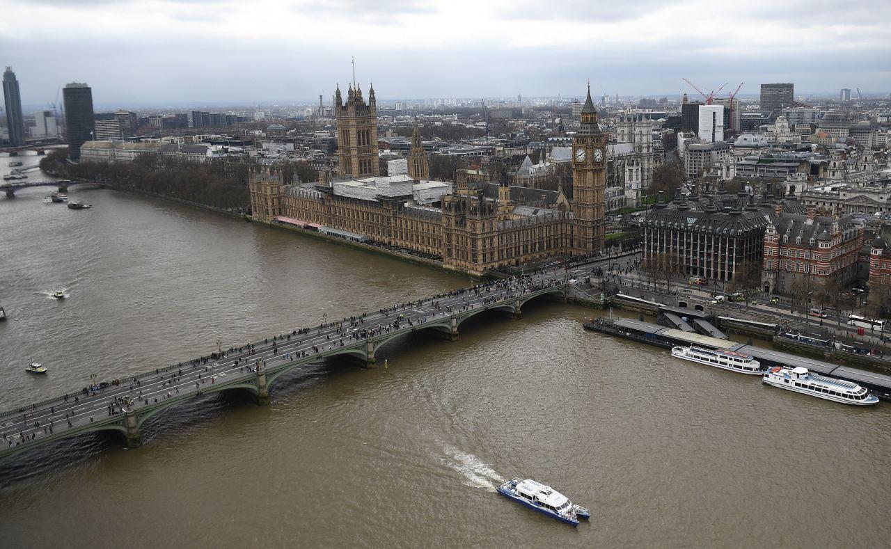 Westminster Bridge leads to the Palace of Westminster and offers stunning views of Big Ben.