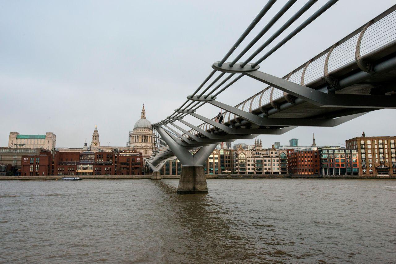 The Millennium Bridge no longer wobbles.